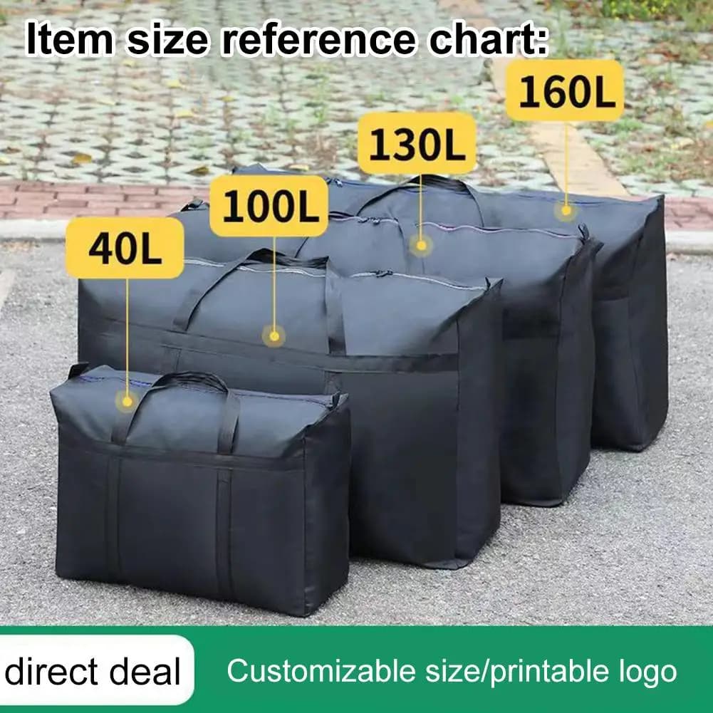 40L-160L Large Capacity Oxford Cloth Storage Bag Extra Large Waterproof Moving Luggage Bags Laundry Shopping Bag Travel Bag