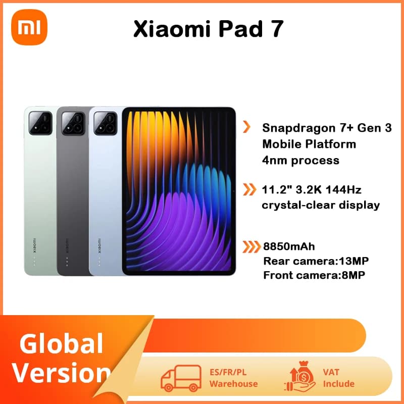Xiaomi Pad 7 Global Version 11.2'' 144Hz 3.2K Display Snapdragon 7+ Gen 3 Octa-Core Processor 8850mAh