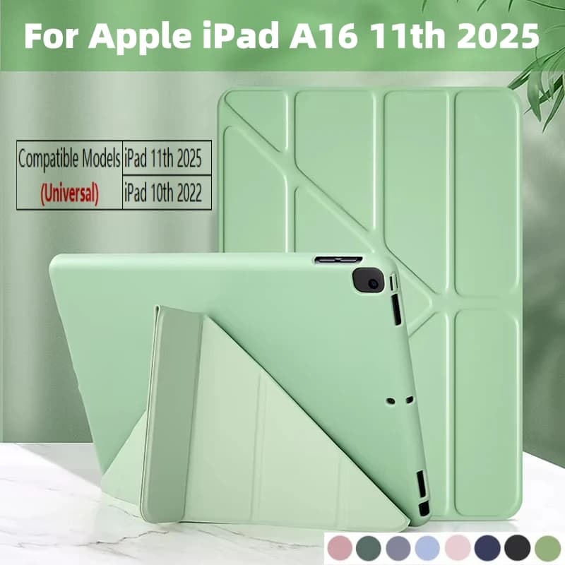 Funda For iPad 11 Case 2025 A16 11inch Y-Folding Magnetic Stand TPU Soft Back Tablet Cases iPad 10th Generation Case 2022 10.9''
