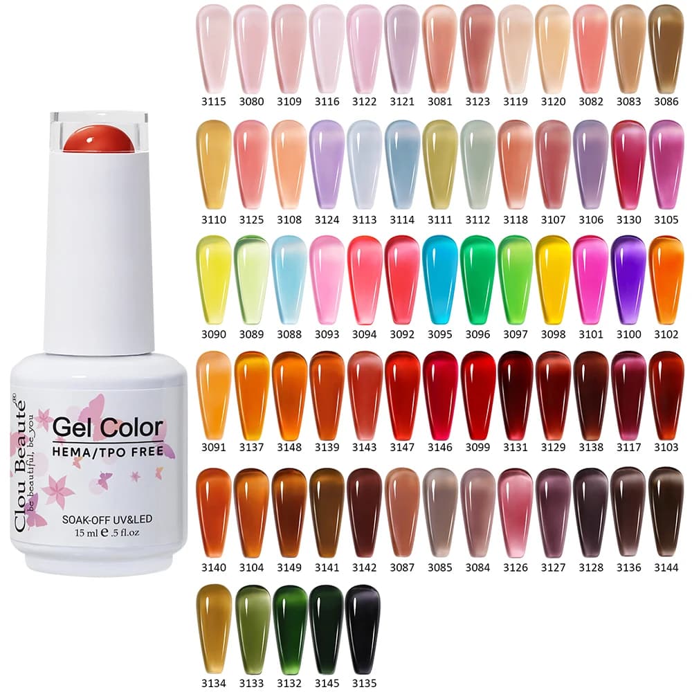 Clou Beaute Semi-transparent Jelly Color UV Gel Manicure Gel Nail Nail Supplies For Professionals Semi-permanent Varnish 15ml
