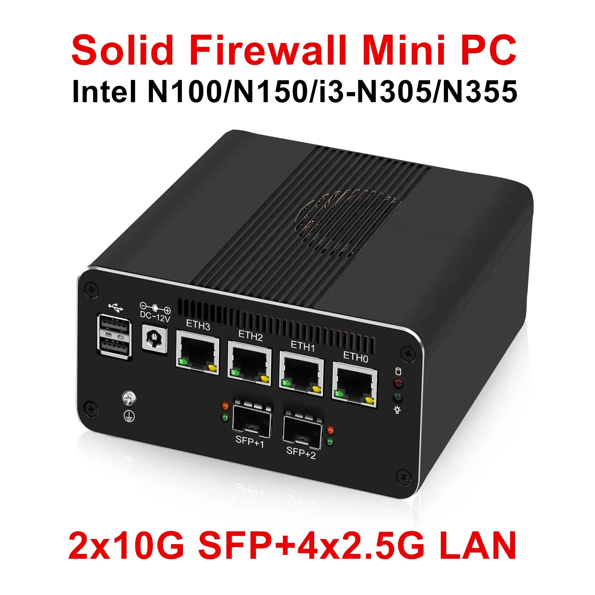 Topton Solid Firewall Mini PC 2x 10G SFP+ 4x/8x 2.5G LANs Twin Lake Intel N150 DDR5 NVMe Proxmox pfSense Network Homelab Server