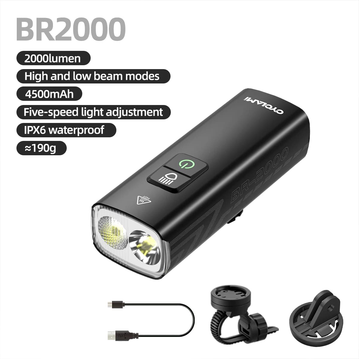 CYCLAMI Bicycle Bike Light BR 1200 BR 2000 Lumens Lumen High Brightness Multi-Function Road MTB Cycling Safety Front Lights