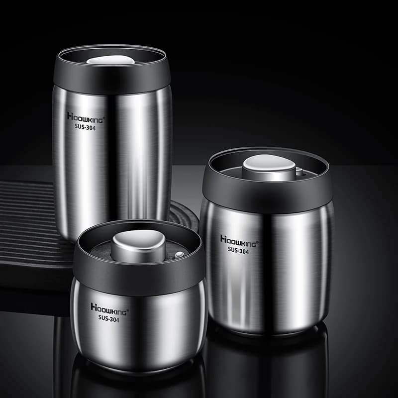 Vacuum sealed tank Coffee bean storage tank Household 304 stainless steel food storage Jars moisture-proof sealed container