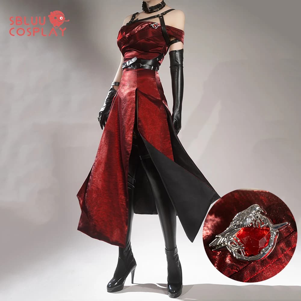 SBluuCosplay Enchanting Veil Heroine Cosplay Costume Game Love and Deepspace R-Quality Women Red Dress Qinche Sylus
