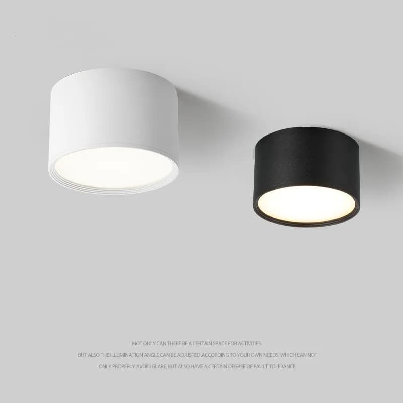 Ultra-thin surface-mounted downlight, round LED no-punch ceiling floodlight, commercial office corridor ceiling bucket light