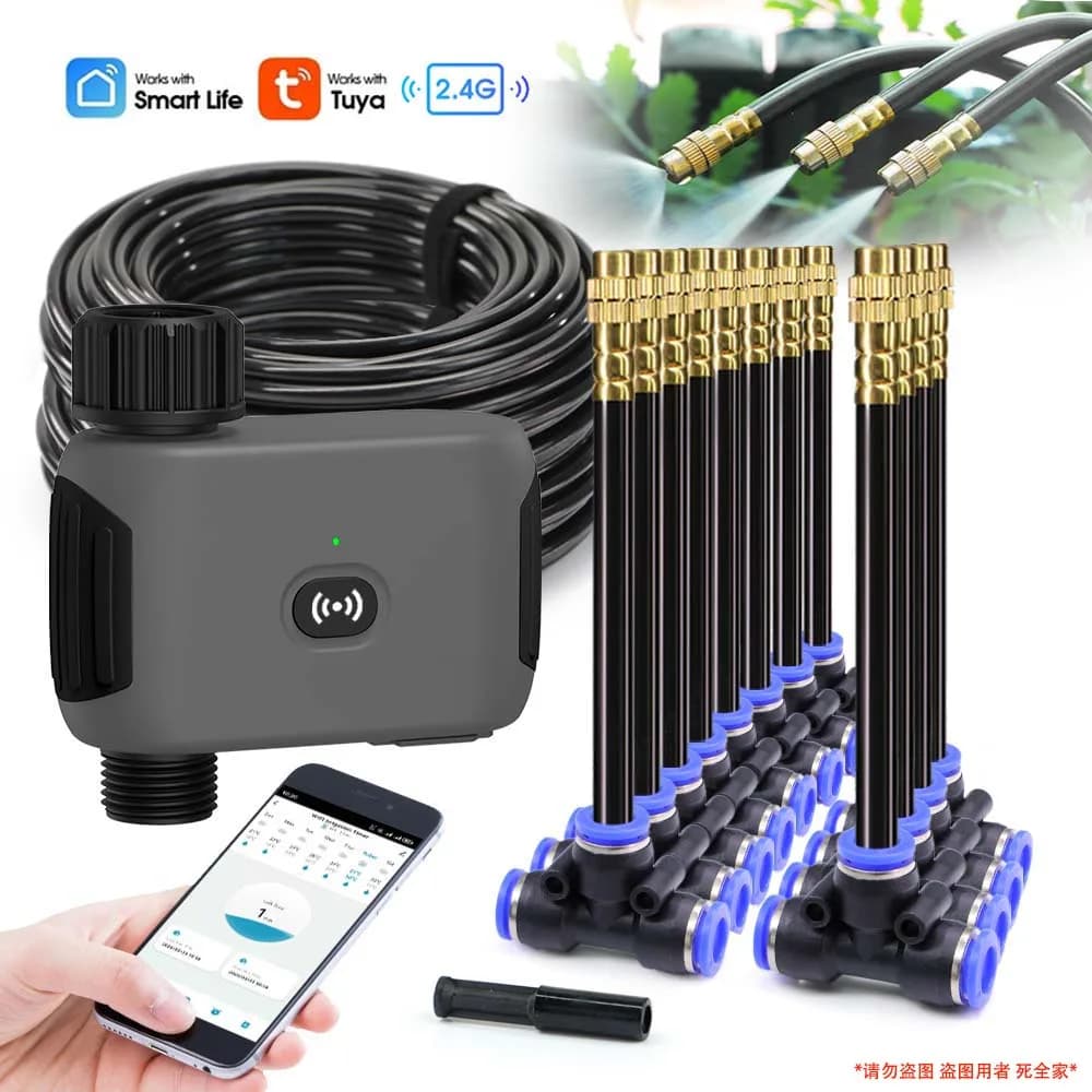 Small and medium-sized Smart WiFi Watering Timer Atomization Cooling Kit Terrace Courtyard APP Automation Spray Cooling System