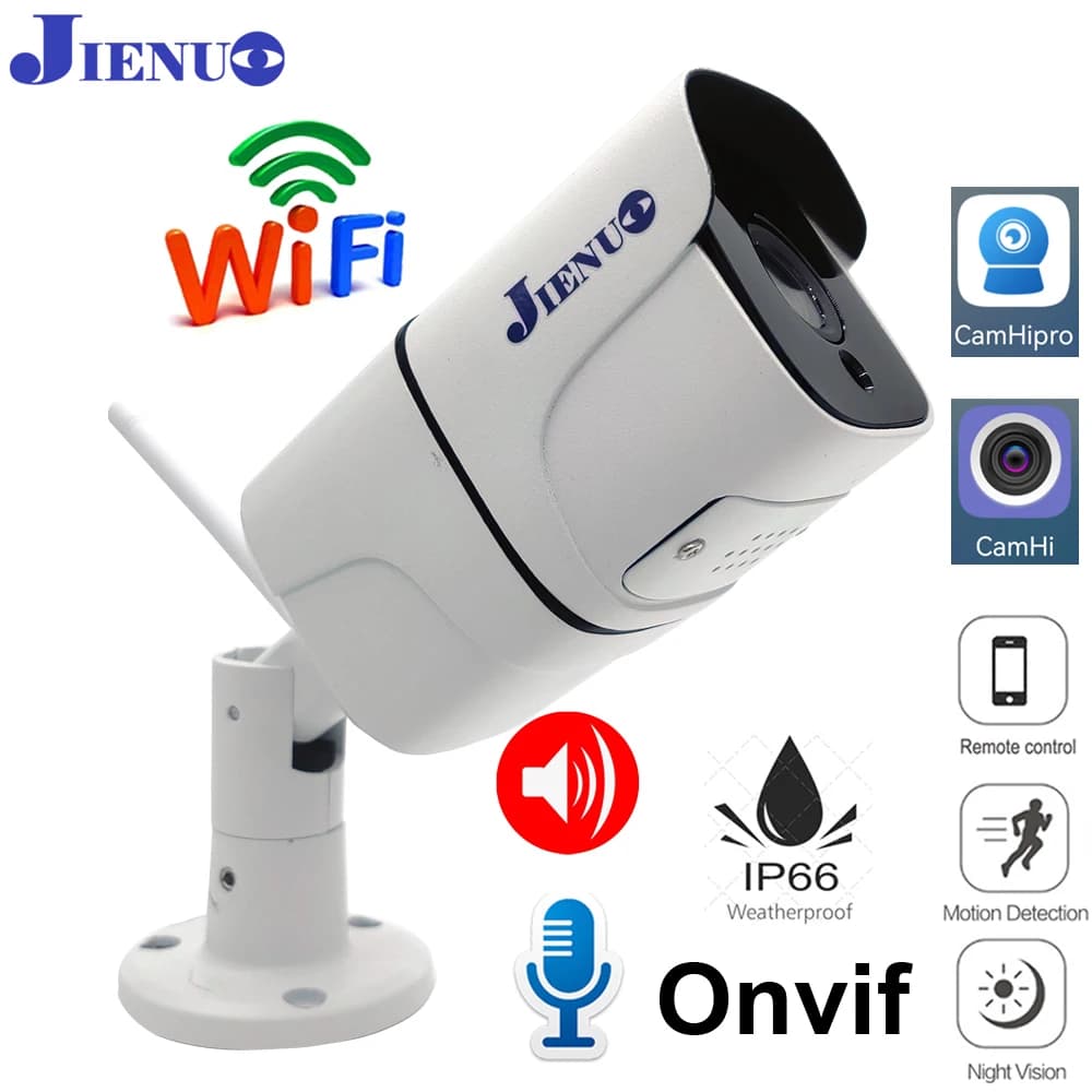 JIENUO 5MP Wifi Camera IP Wireless NightVision Onvif 1080P Audio Security Surveillance HD 2mp Outdoor Waterproof Home Cam CamHi