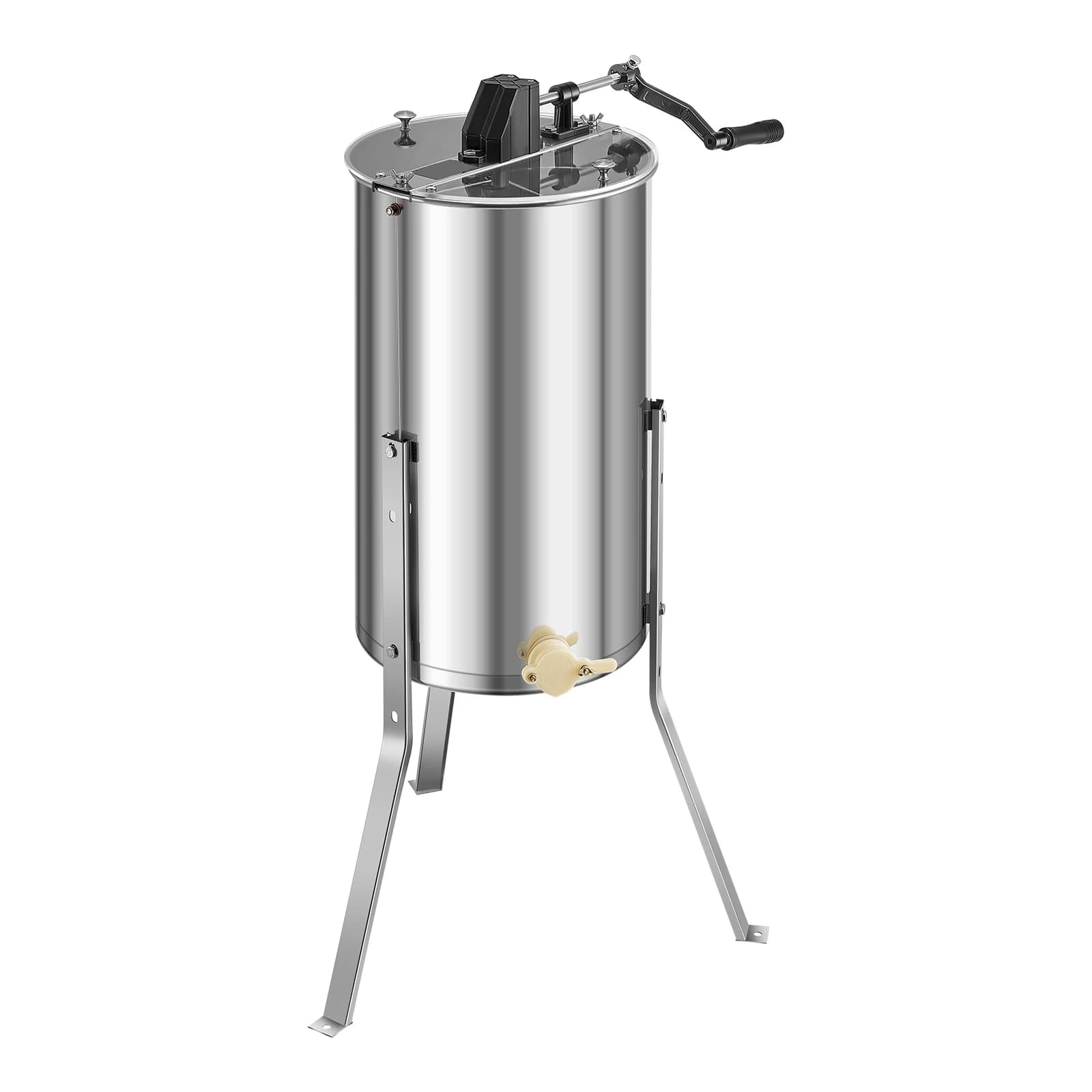 SucceBuy Honey Extractor Manual Honey Spinner Honeycomb Drum Spinner with Transparent Lid Height Adjustable Stand For Beekeeping