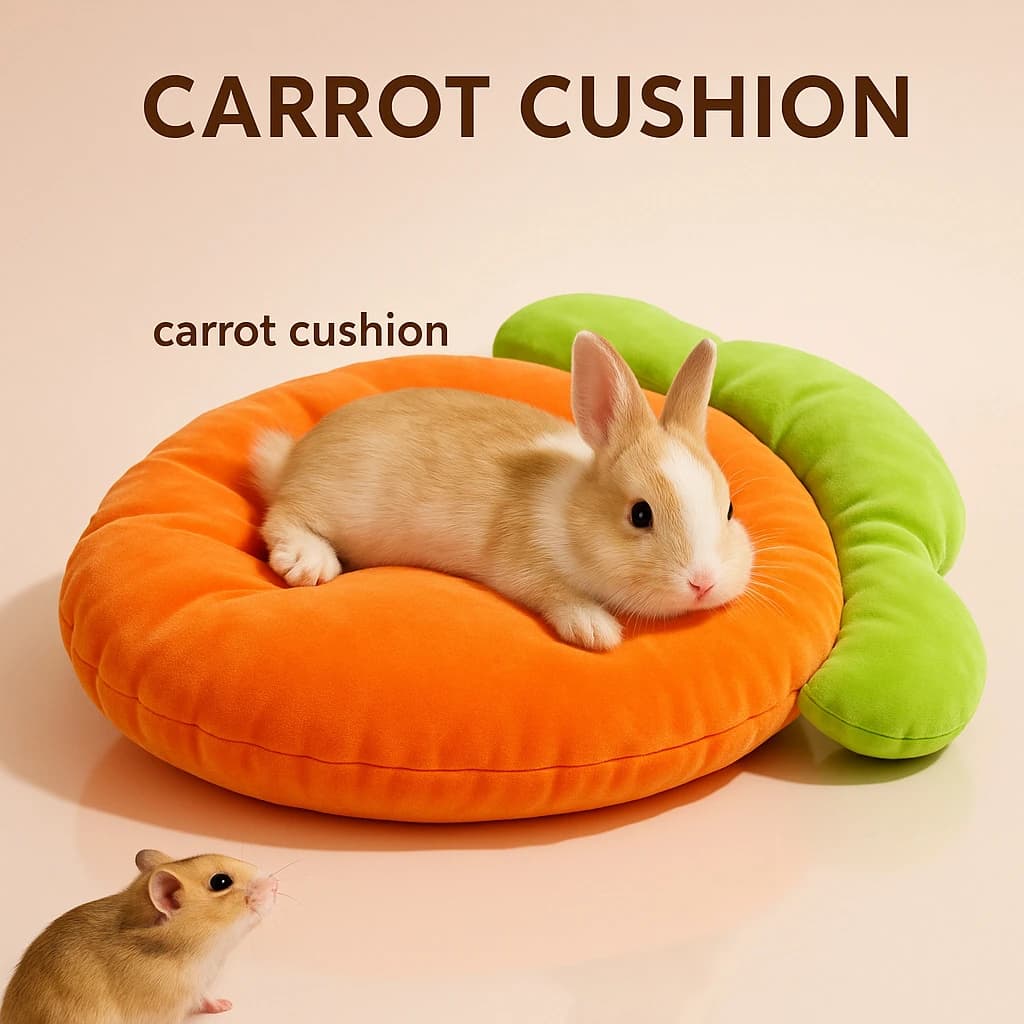 Carrot Shaped Small Bed- Thickened Guinea Pig Sofa/Cage Mat, Warm and Comfortable Bed, Suitable for Rabbits, Guinea Pigs