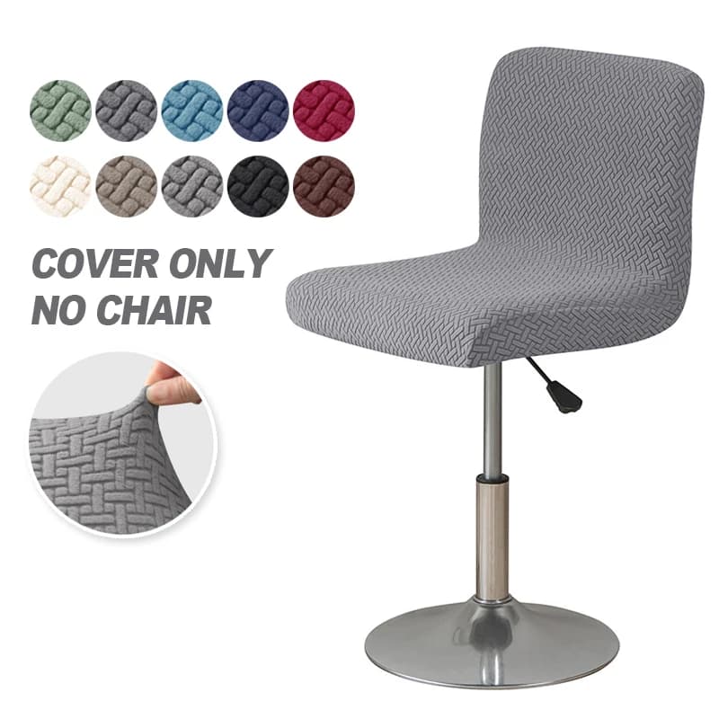 Stretch Bar Chair Cover Jacquard Bar Stool Seat Covers Slipcovers Short Back Small Size Hotel Banquet Dining Chair Case Solid Co