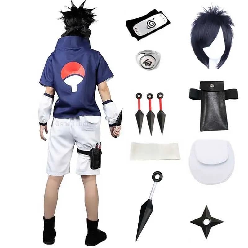 Kids Adult Uchiha Cosplay Costume Festival Perform Costume Men Child Sasuke Dress up Kid Halloween Costume