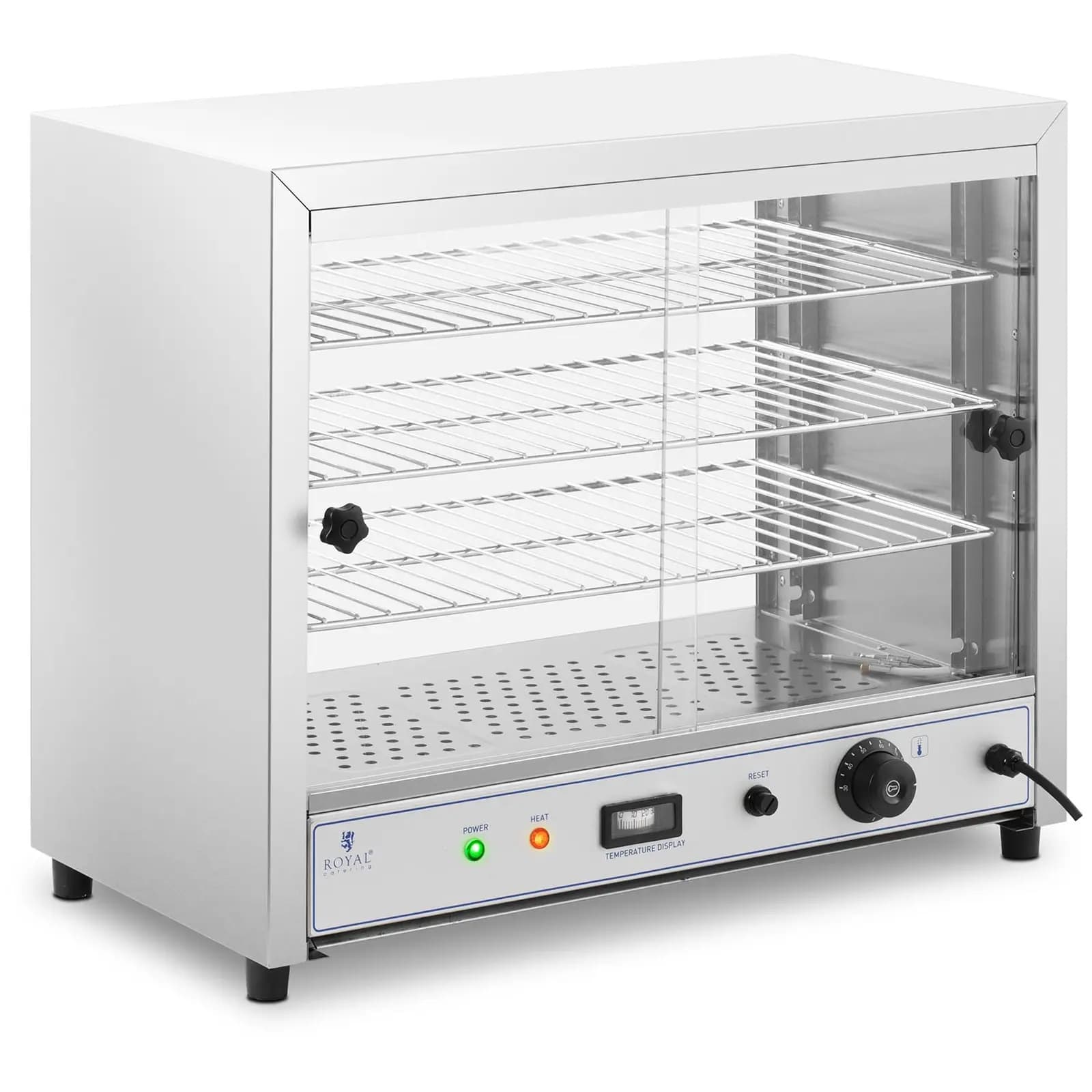 Melegentartó Vitrin 54 cm Royal Catering 1,000 W 3 Tárolórács - Melegentartó Pultok by