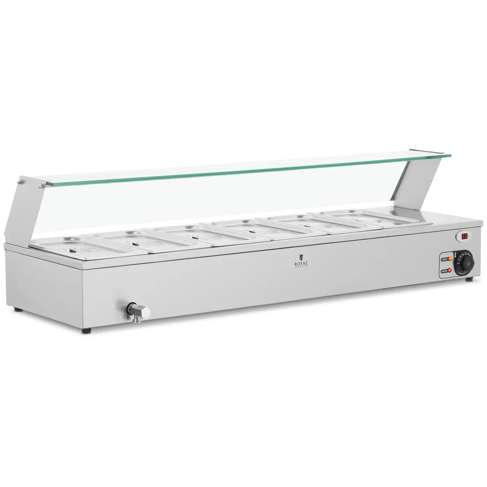 Bain Marie 6 GN 1/3 Edény Royal Catering - Ételmelegítők by