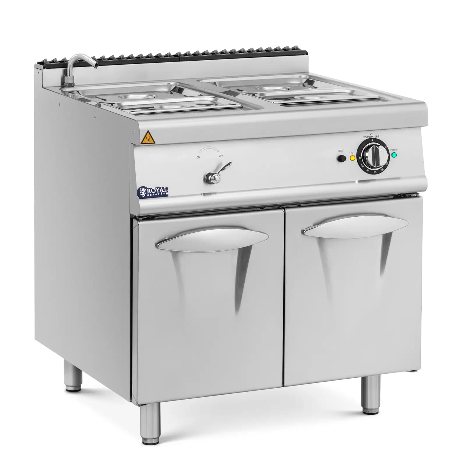 Bain Marie 6000 W 2 x GN 1/2 2 x GN 1/3 Vízcsap Alapszekrény (80 x 73 cm) Royal Catering - Ipari Bain-marie by