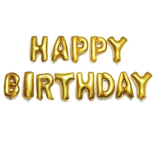 13 HAPPY BIRTHDAY lufi készlet - arany