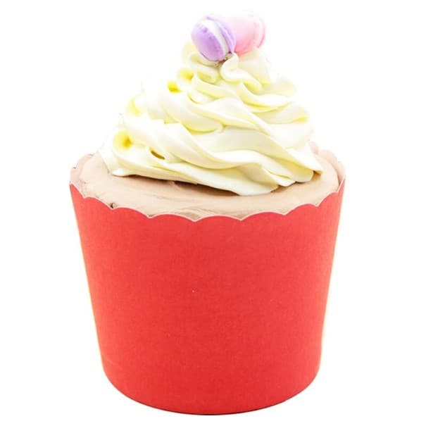 50 db pasztell cupcake kosarak piros