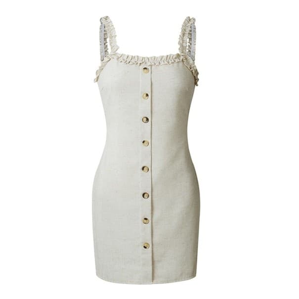 Női nyári mini ruha A729 khaki S