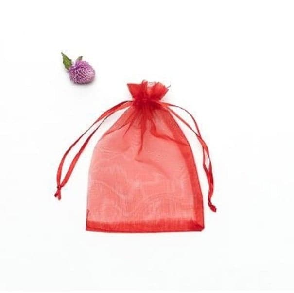 Organza táskák 100 db piros XS