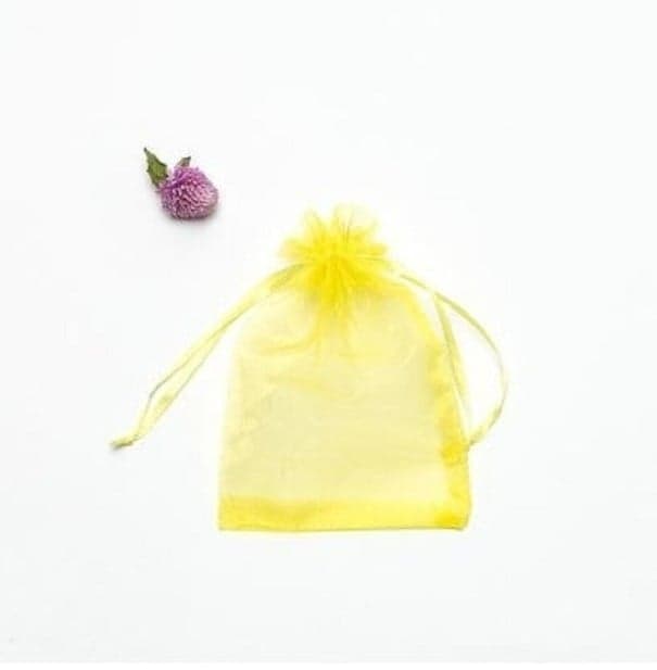 Organza táskák 100 db sárga L