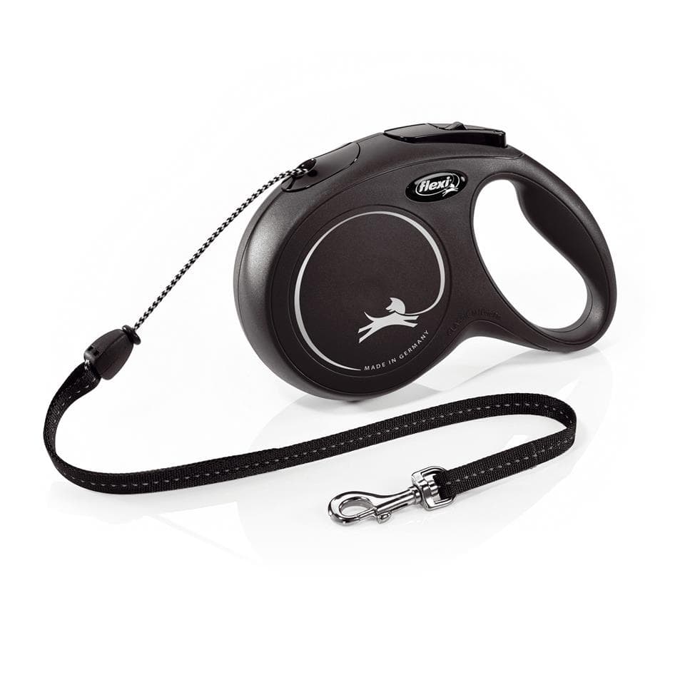 FLEXI Póráz New Classic M zsinór 8 m fekete 20 kg-ig