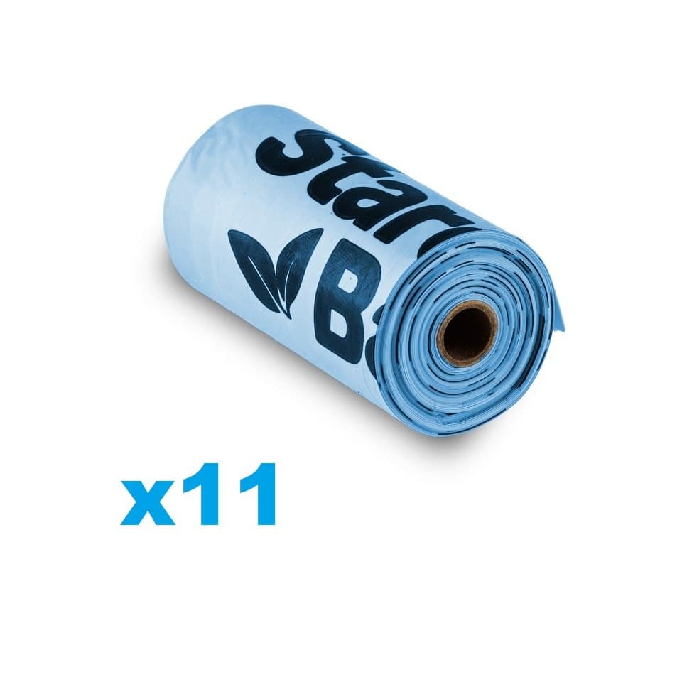 STARCH BAG Komposztálható Bio ürülék zsákok 11 tekercs 15 db kék