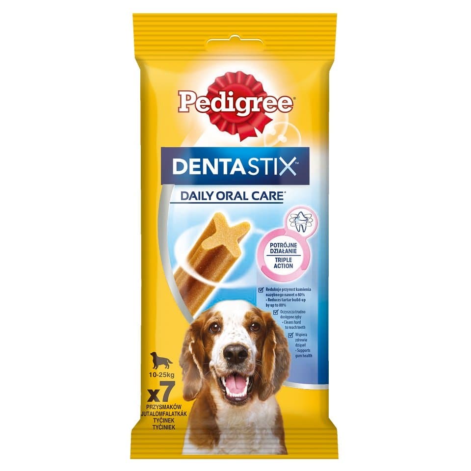 PEDIGREE DentaStix Medium Dog fogápoló jutalomfalat csirkével, közepes testű felnőtt kutyáknak 7db - 180g