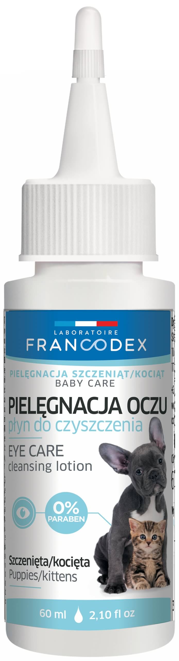 FRANCODEX Szemtisztító folyadék kismacskáknak és kölyökkutyáknak 60 ml