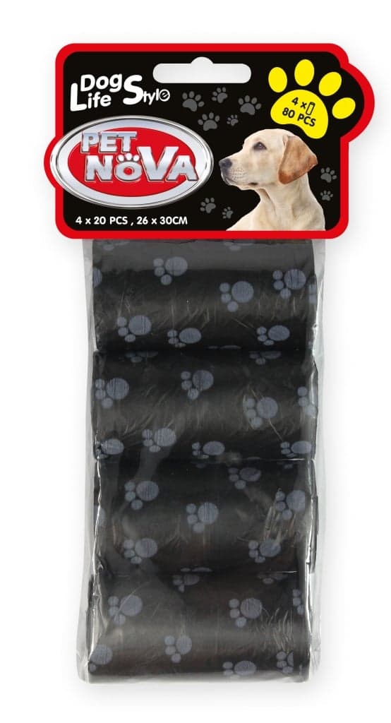 PET NOVA Dog Lifestyle zacskók kutyahulladékhoz, 4 x 20 db