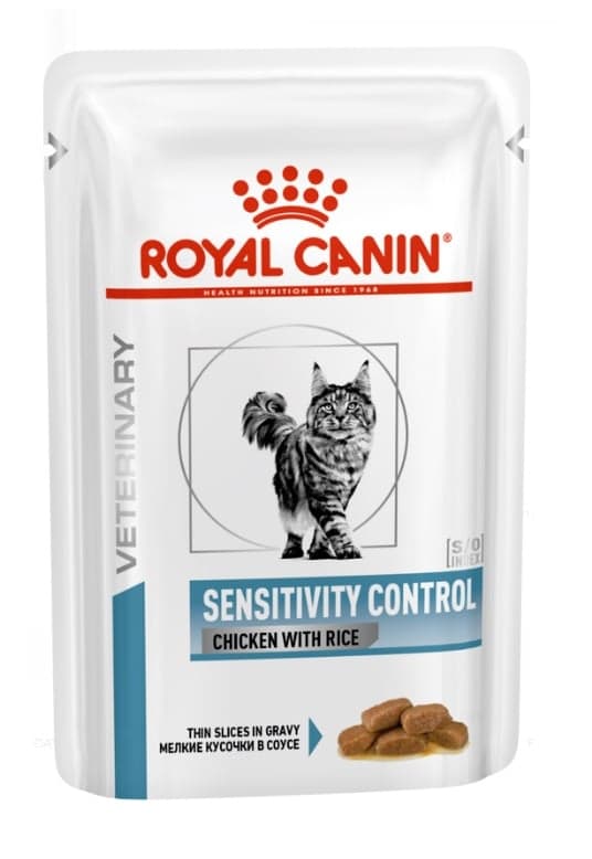 ROYAL CANIN Cat Sensitivity Nedvestáp felnőtt macskáknak, akiknek a csirke- és rizstápra nemkívánatos reakciói vannak 85 g x 48 db