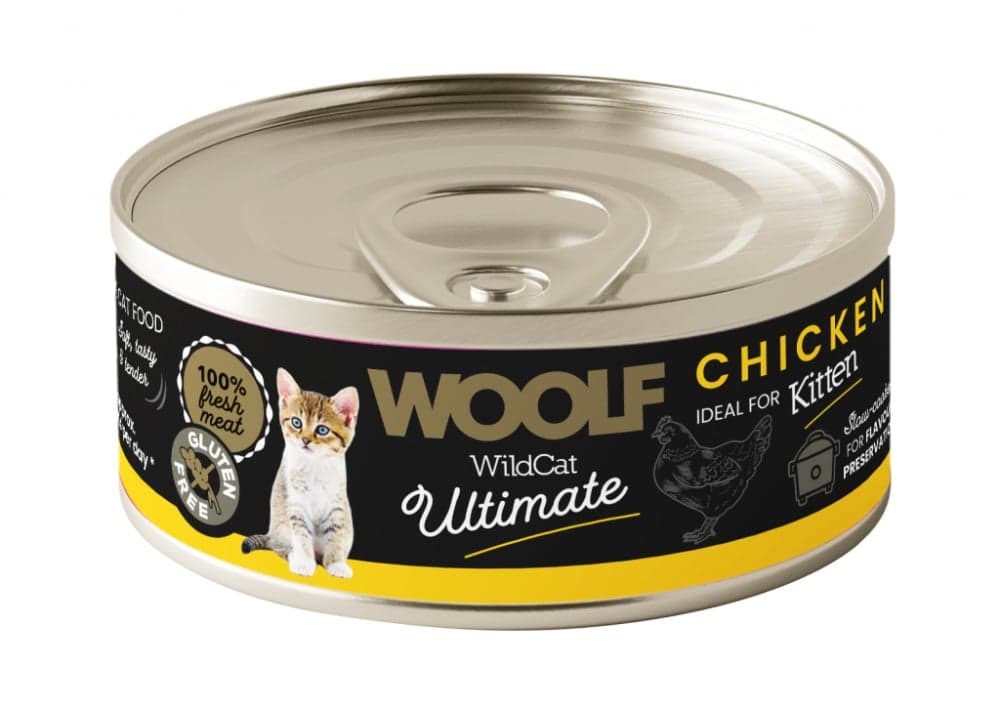 WOOLF Wild Cat Ultimate Kitten Chicken Pate 85g pasztet csirkével kölyökkutyáknak