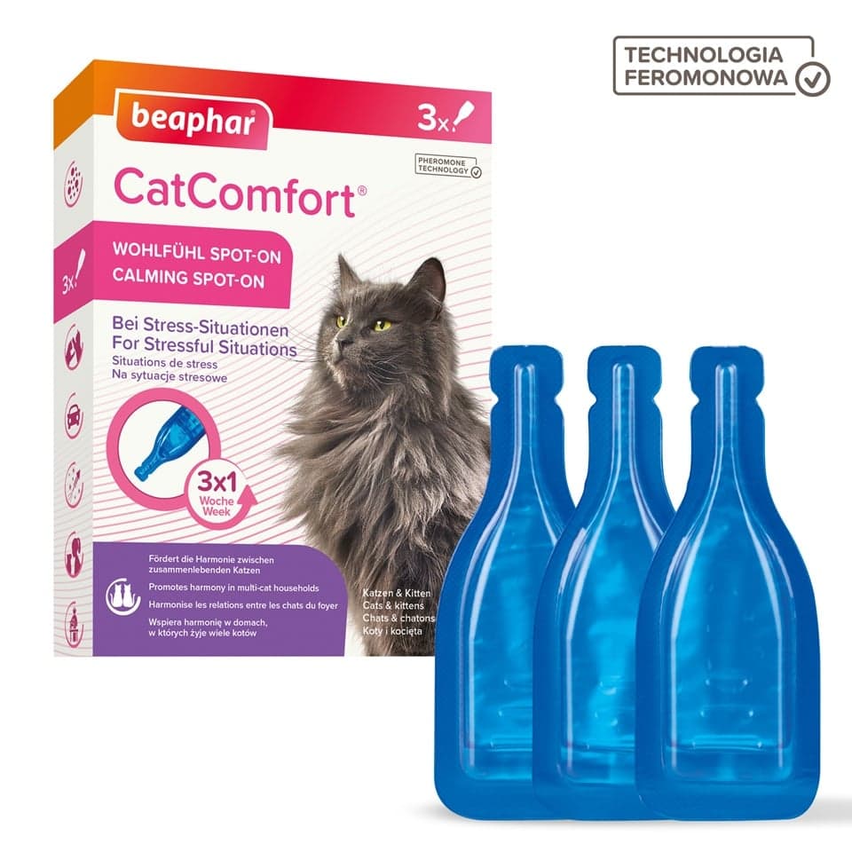 BEAPHAR CatComfort Calming Spot-On 3x0,55 ml feromonokkal dúsított macskáknak