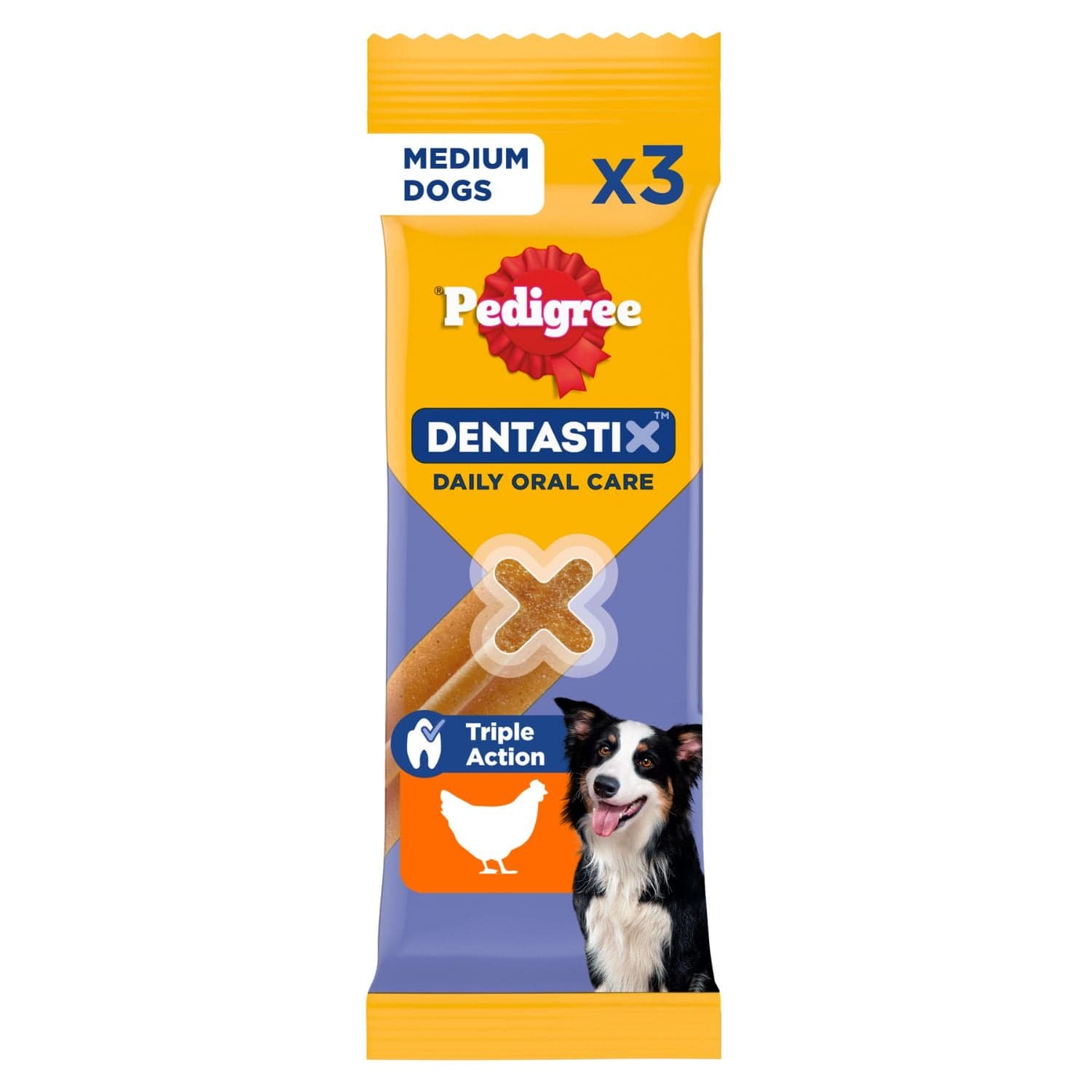 PEDIGREE DentaStix (közepes fajták) fogászati csemegék kutyáknak 3db. - 77 g
