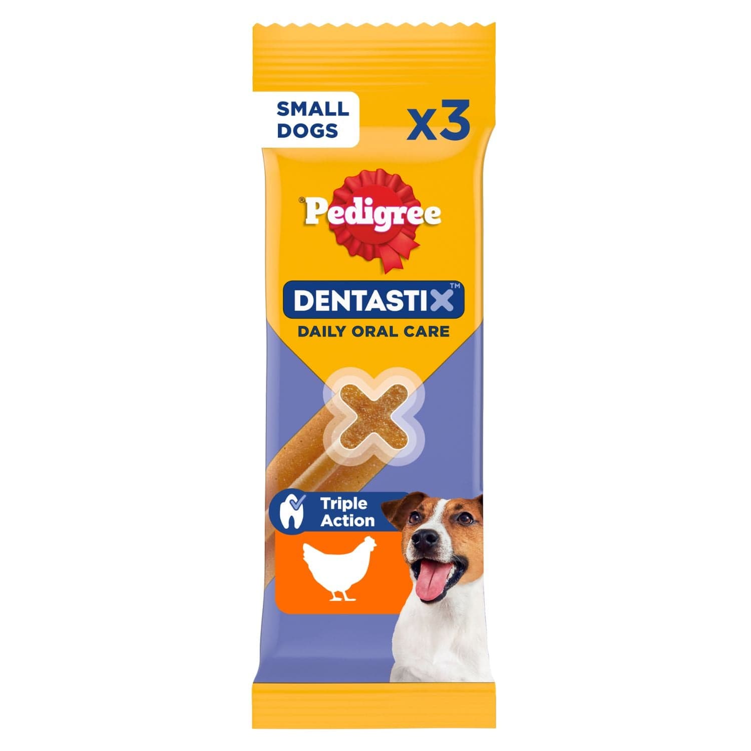 PEDIGREE DentaStix Small Dog fogápoló jutalomfalat csirkével, kistestű felnőtt kutyáknak 3db - 45g