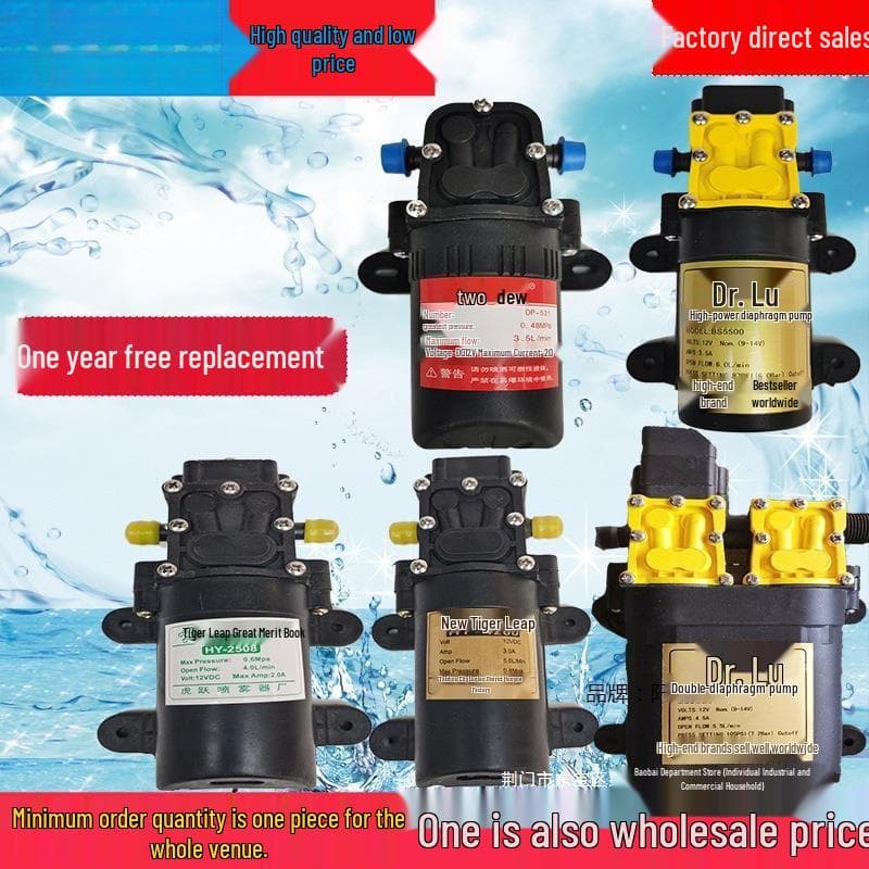 12V Nagynyomású Kétmagos Mezőgazdasági Elektromos Permetező Szivattyú Növényvédőszeres Alkalmazáshoz