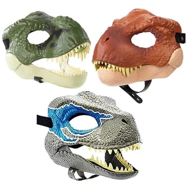 Halloween Sárkány Dinoszaurusz Maszk Nyitott Szájú Latex Horror Dinoszaurusz Fejdísz Dino Maszk Party Cosplay Jelmez Ijesztő Maszk CDN cm barna