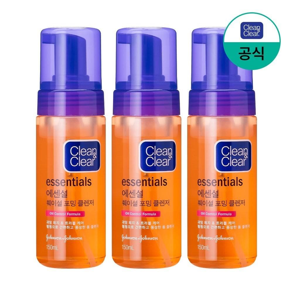 Clean&Clear Essential Habzó Arclemosó, 150ml, 3 darab