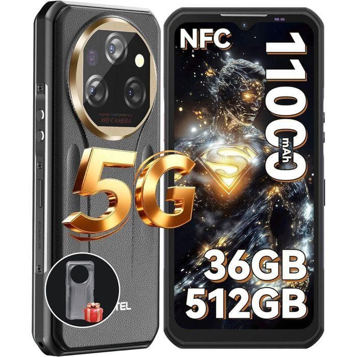 Telefon Hordozható Törhetetlen OUKITEL WP53 Pro 24GB+256GB 6,52'' 11000mAh Okostelefon Robusztus 50MP Android 15 4G Kettős SIM/NFC Fekete fekete
