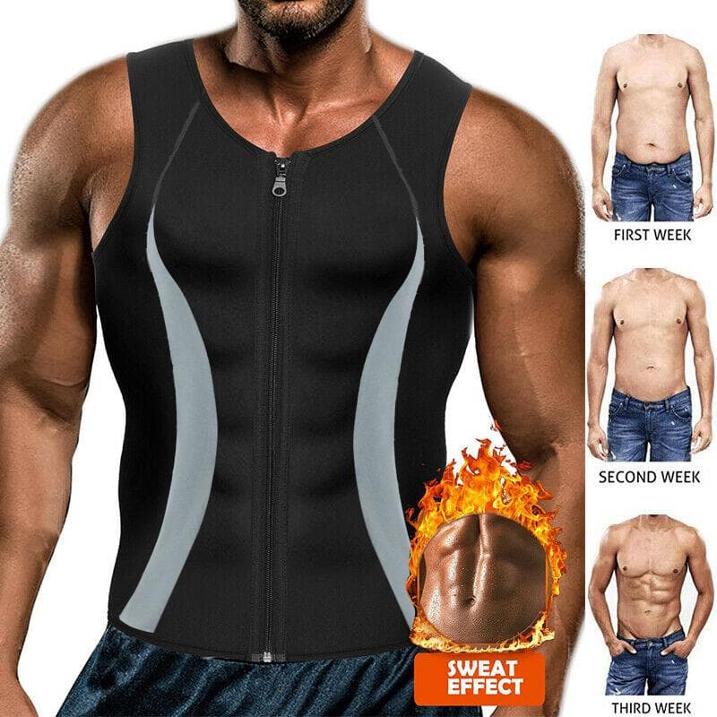 Férfi mellkasi kompressziós ing Edzőterem Fitness Karcsúsító Mellény Body Shaper Izomzat Alsóing Verejték Formázható cm fekete