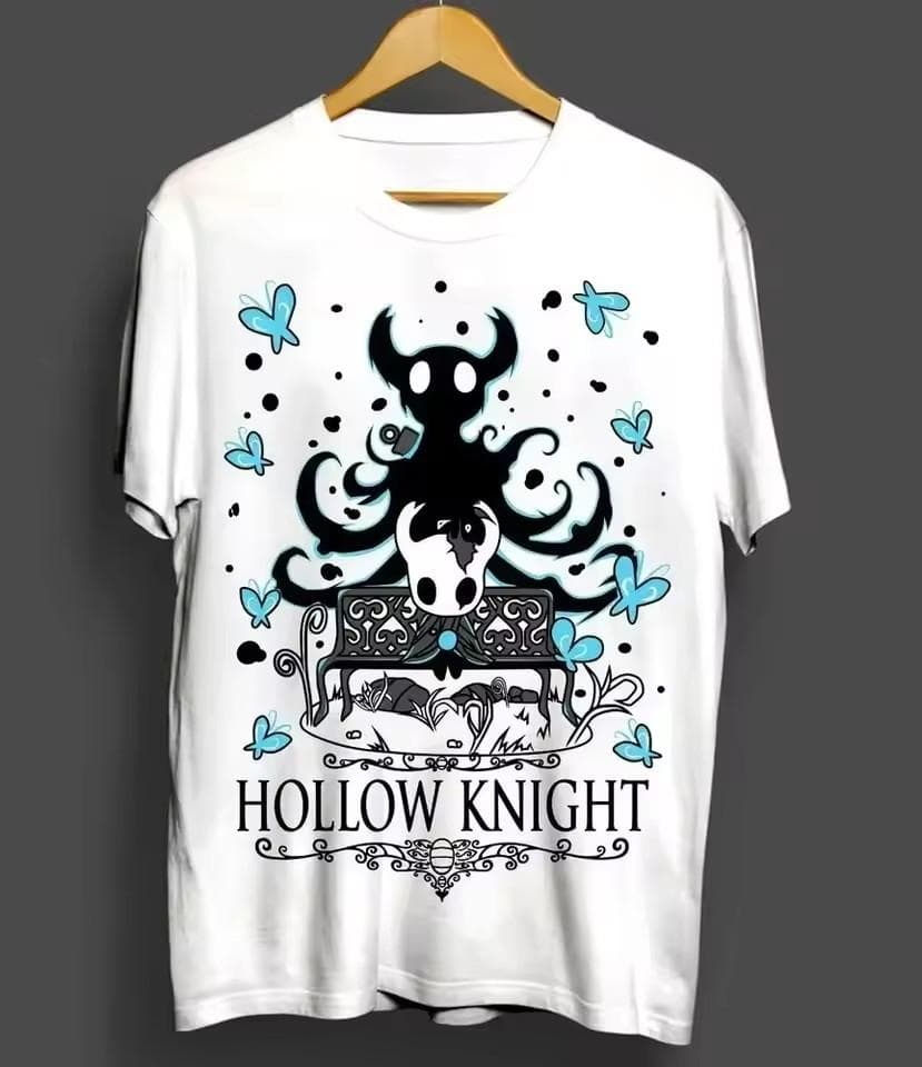 Hollow Knight Játékos Póló Női Férfi Retro Vintage Grafikus Pólók Harajuku Alkalmi Rövid Ujjú Póló Unisex Streetwear cm