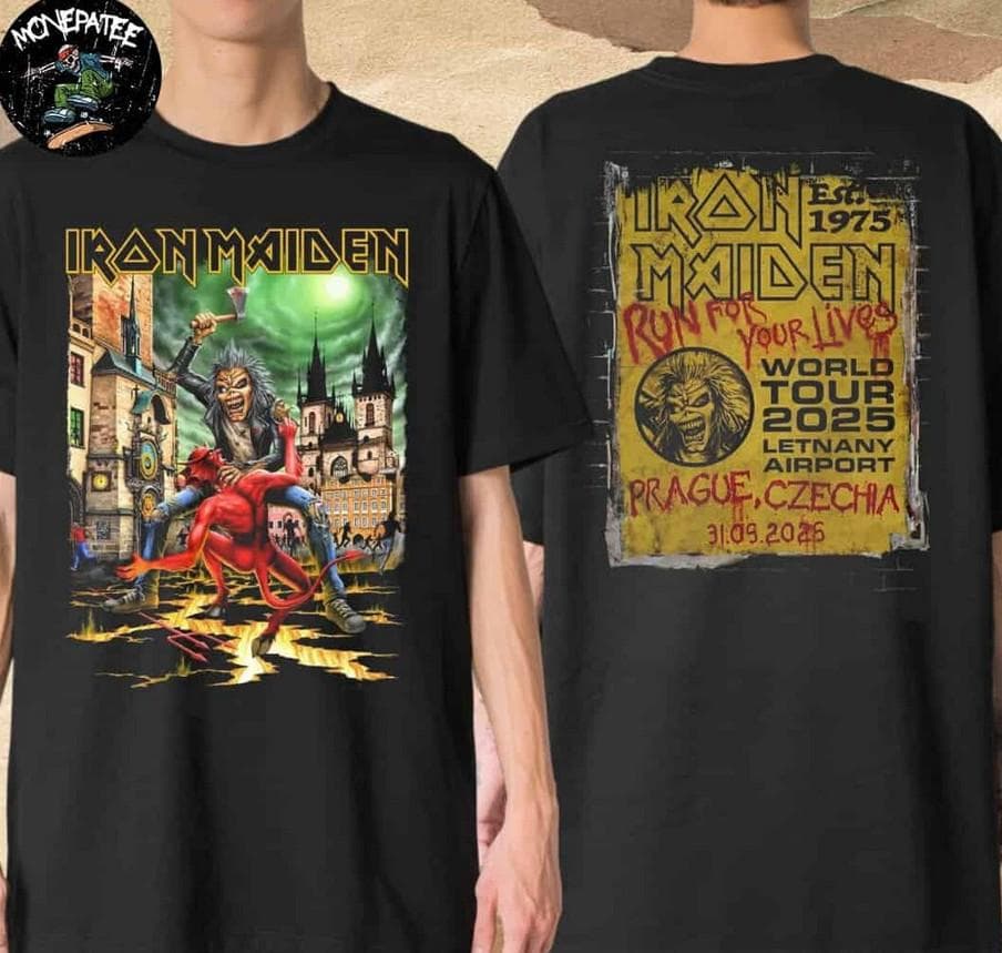 Iron Maiden Koncert Póló | Run For Your Lives Prága Exkluzív Esemény Zenekari Póló cm