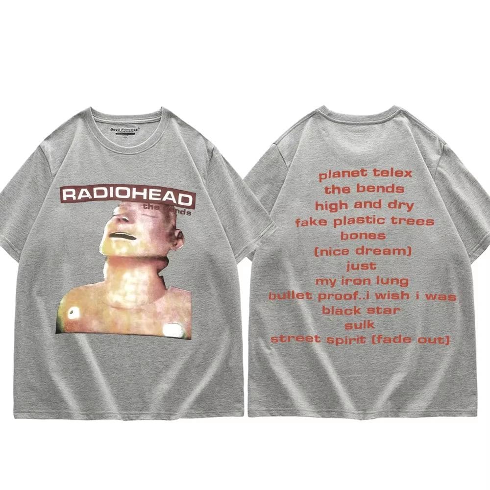 Radiohead The Bends Album Merch Póló Rock Hip Hop Vintage Rövid ujjú Póló Férfi Női Alkalmi Divat Túlméretezett Pólók cm
