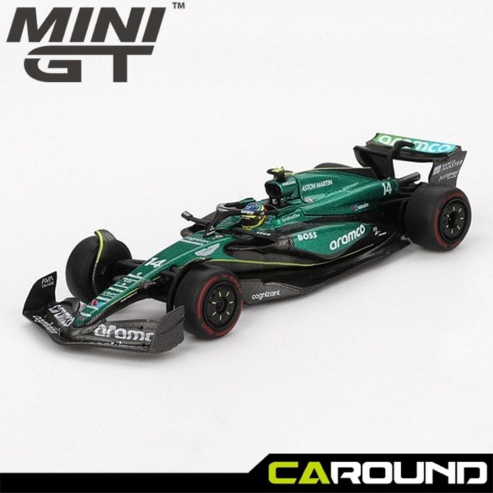 Mini GT 1:64 Aston Martin F1 AMR24 14. szám 2024 Bahreini Nagydíj - Fernando Alonso Fémöntvény Modell