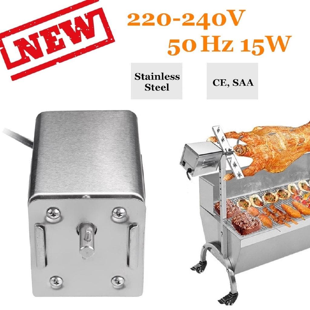 70 kg-os 15 W-os faszén grillsütő kültéri báránysütő kecske csirke nyárs forgószelet főzés elektromos motor rozsdamentes acél