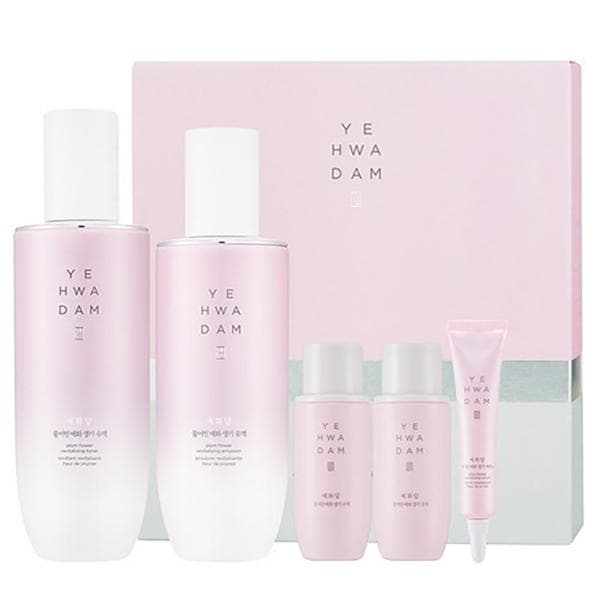 YEHWADAM Szilvavirágos Revitalizáló Toner és Emulzió Szett – Ragyogást Fokozó Bőrápolás Szilvavirág Kivonattal, Koreai