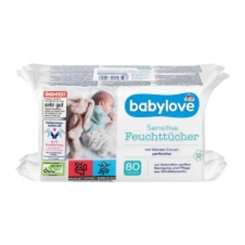 Baby Love Érzékeny Nedves Törlőkendő 80 Lap x 2 Csomag
