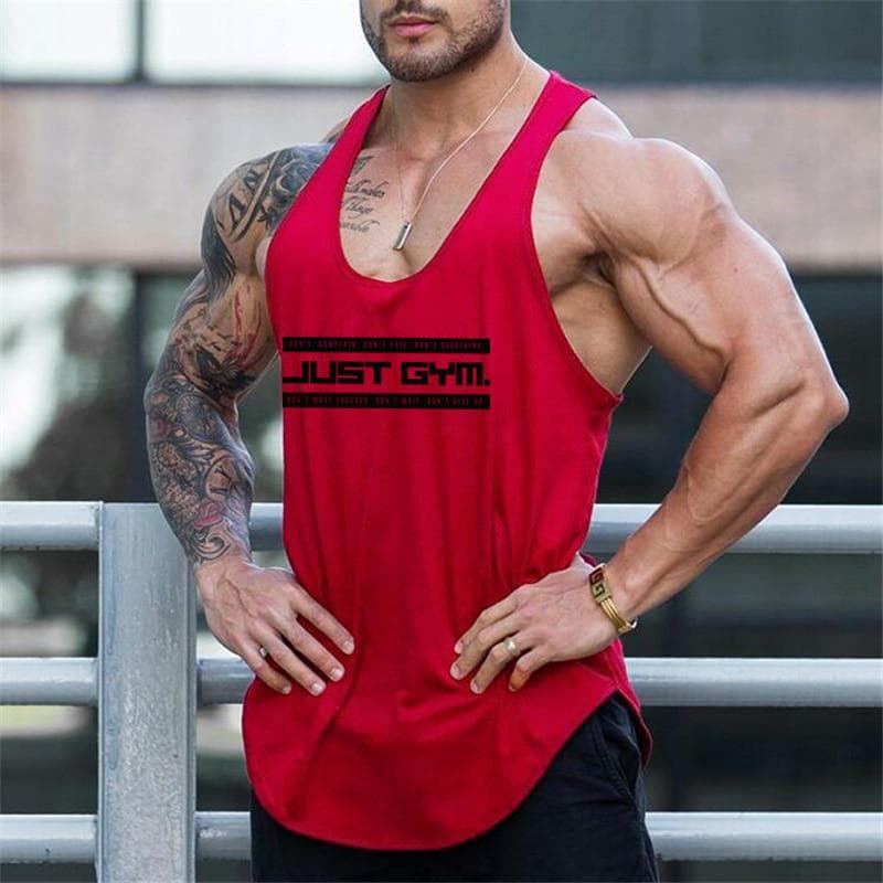 Muscleguys Just Gym Fitness Férfi Stringer Tank Top hálós testépítő Tanktop Muscle Singlet ujjatlan mellény cm sárga