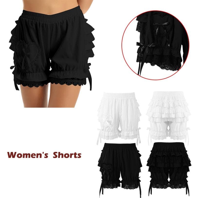 Női Vintage Victorian Gothic Pantaloons jelmez Pumpkin Shorts Bloomers Shorts cm fekete