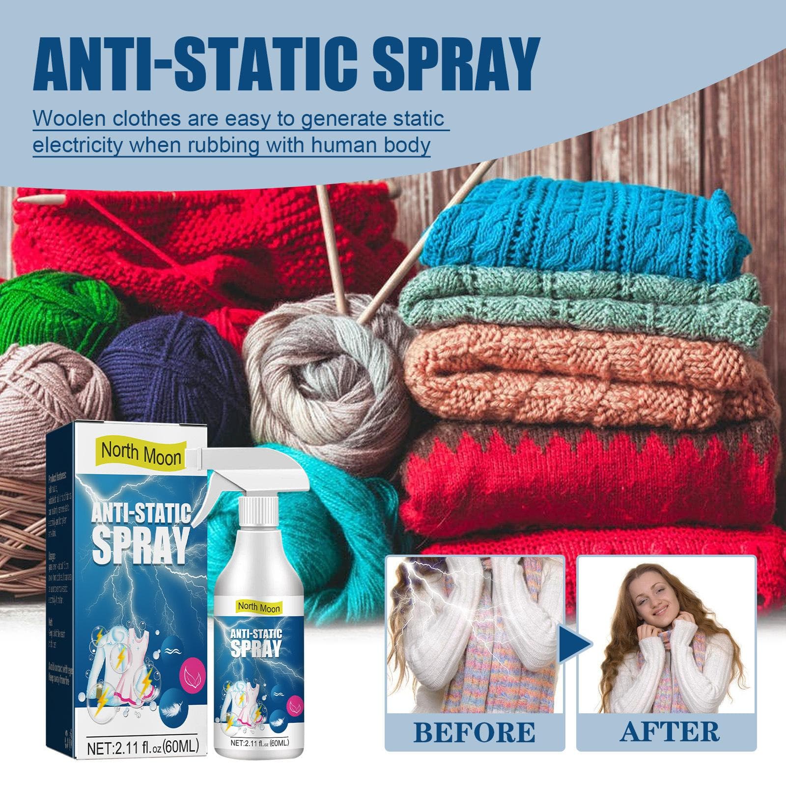 Antisztatikus spray háztartási ruhák paplan Antisztatikus tartós pehelykabát hajlakk