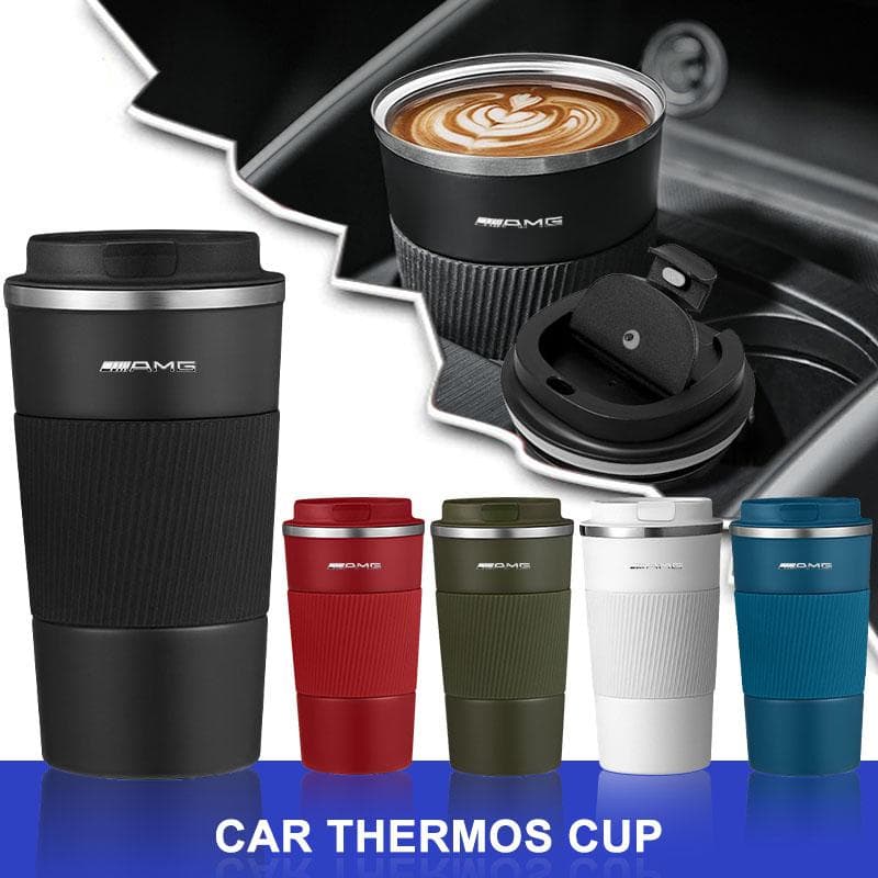500ML Rozsdamentes Acél Kávés Termosz Palack Hőszigetelt Bögre Szivárgásmentes Mercedes Benz AMG W205 W204 W203 W211 GLC GLE CLA W212 W213 W201