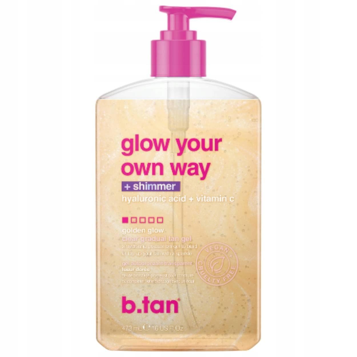 b.tan GLOW YOUR OWN WAY Csillámos önbarnító gél 473 ml